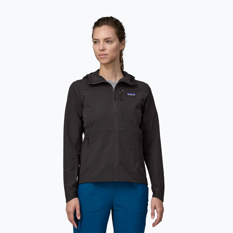 Dámská softshellová bunda Patagonia R1 CrossStrata Hoody black