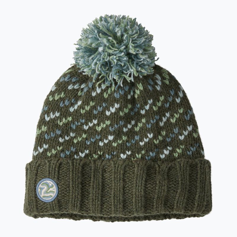 Zimní čepice  Patagonia Snowbelle fisherman stitch/pine needle green