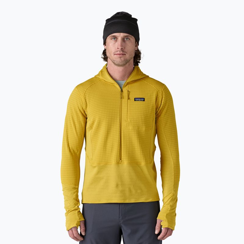 Pánská softshellová bunda Patagonia R1 Hybrid Pullover Hoody bundle green