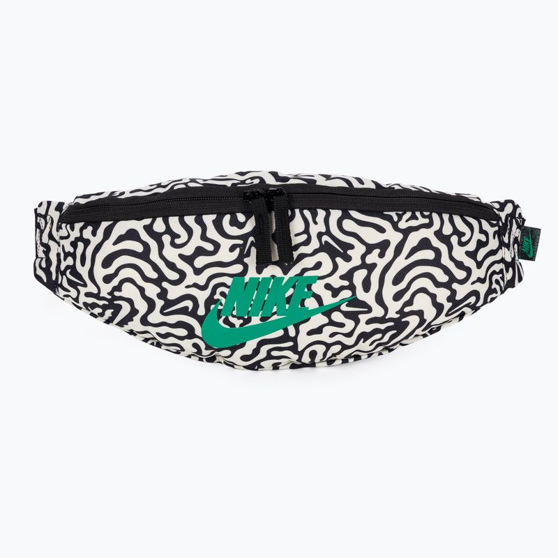 Ledvinka Nike Heritage Waistpack 3 l black/coconut milk/stadium green