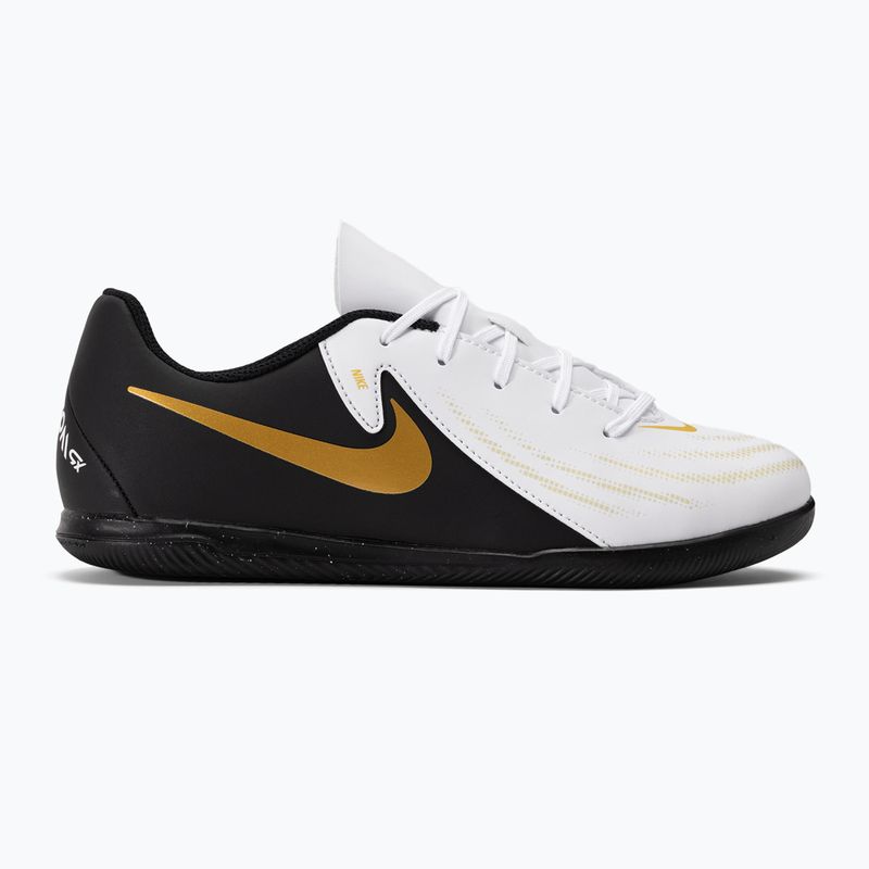 Kopačky Nike Phantom GX II Club IC bílá/metalická zlatá mince/černá 2