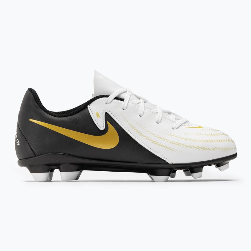 Dětské kopačky Nike Phantom GX II Club FG/MG Junior white/metallic gold coin/black 2