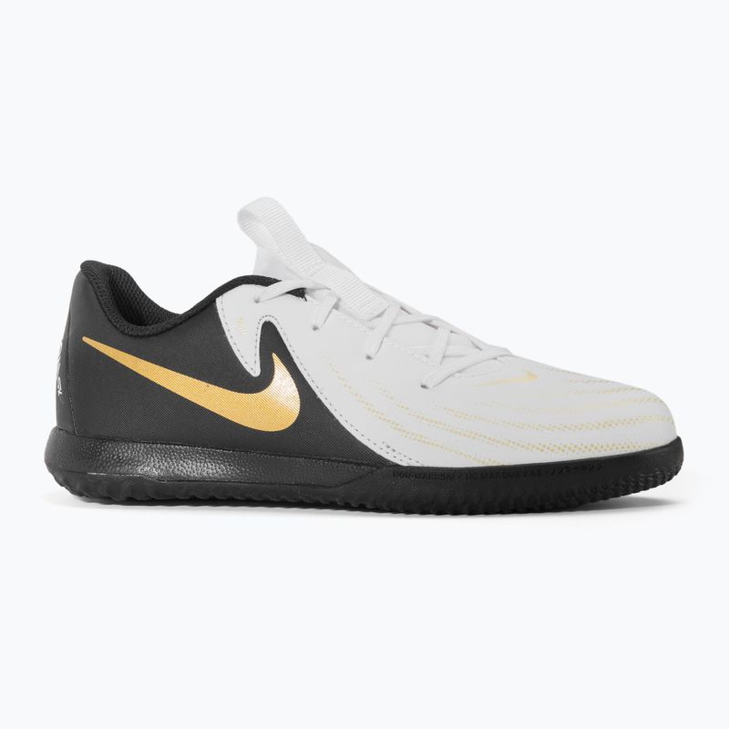 Dětské kopačky Nike Phantom GX II Academy IC bílá/metalická zlatá mince/černá 2