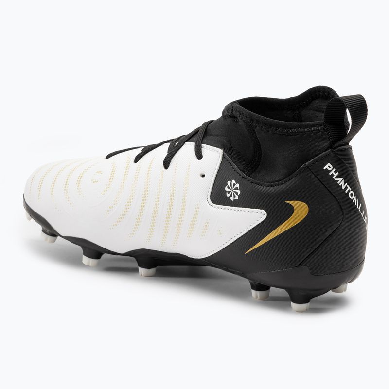 Nike Phantom Luna II Academy FG/MG Juniorské kopačky bílá / metalická zlatá / černá 3