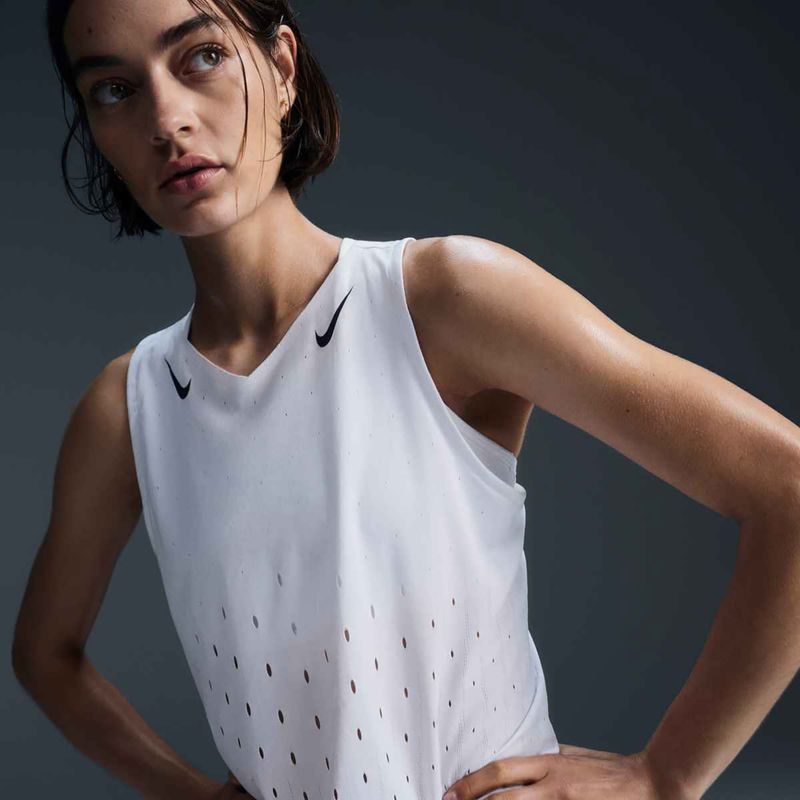 Dámské běžecké tričko Nike AeroSwift Dri-Fit ADV Singlet white / black / black 4