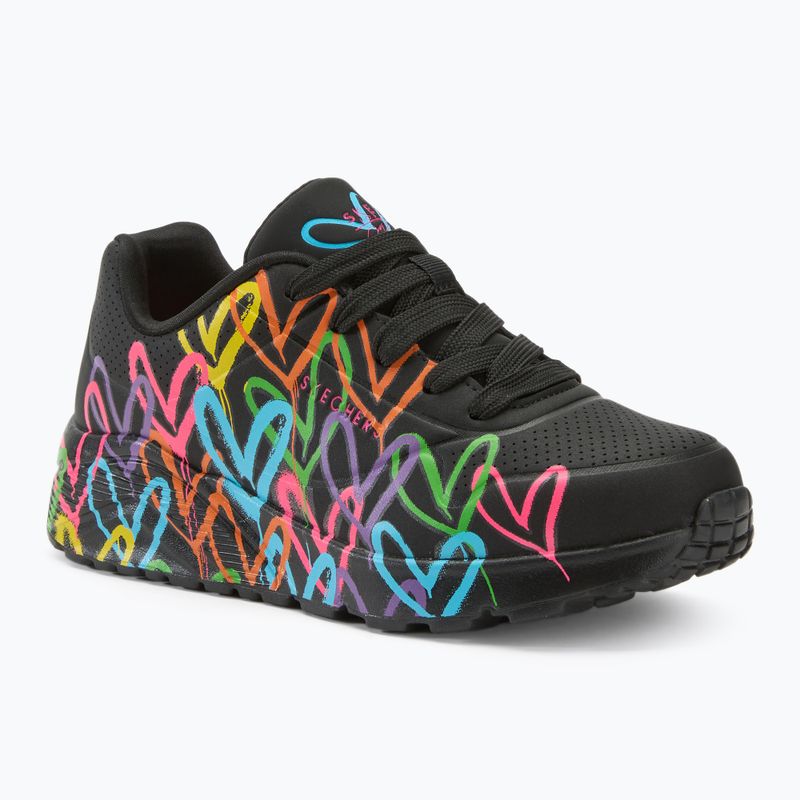 Dětské boty SKECHERS JGoldcrown Uno Lite Spread The Love black/multicolor 