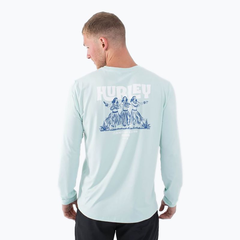 Pánské tričko Longsleeve Hurley Everyday Hybrid Upf brown kelp  3