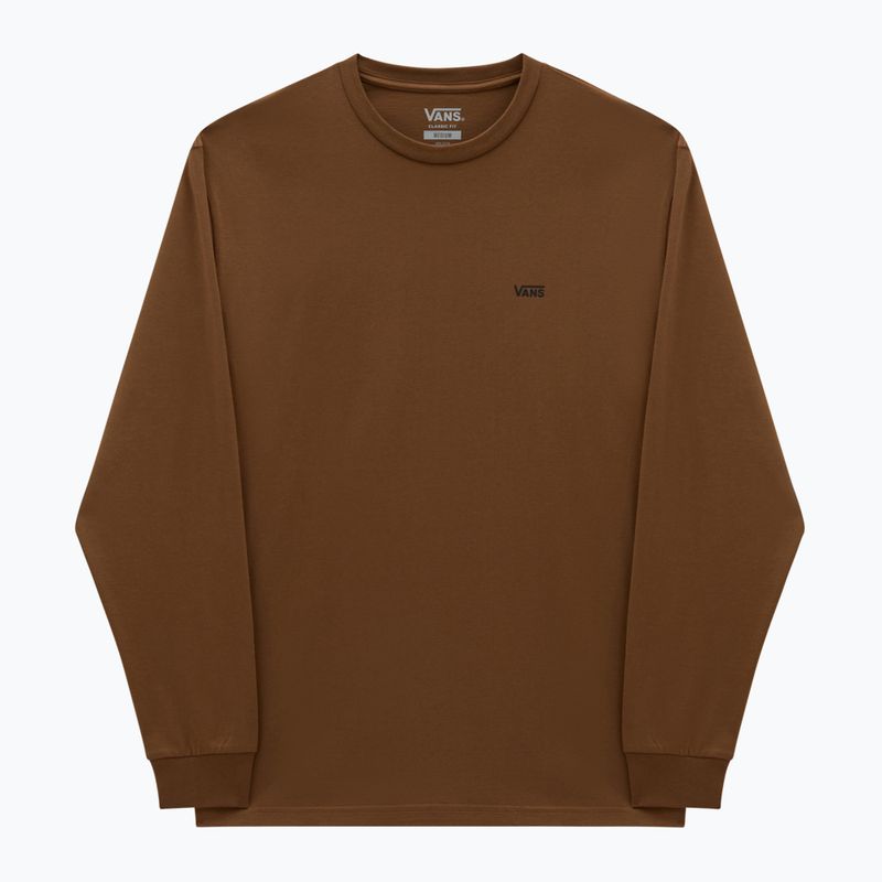 Pánské tričko longsleeve  Vans Mn Left Chest Hit coffe liquer/black