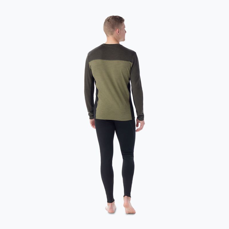 Pánská termoakční mikina Smartwool Classic Thermal Merino Base Layer Colorblock Crew Boxed moss 2