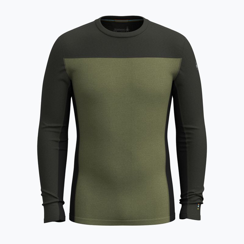 Pánská termoakční mikina Smartwool Classic Thermal Merino Base Layer Colorblock Crew Boxed moss 3
