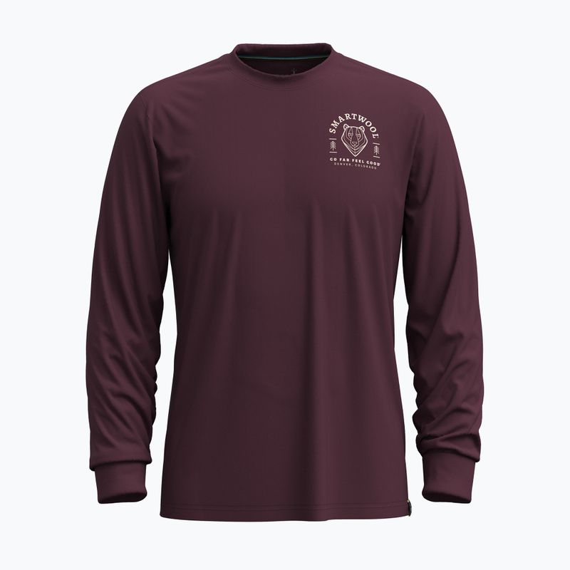 Pánské tričko longsleeve Smartwool Bear Stare Graphic eggplant