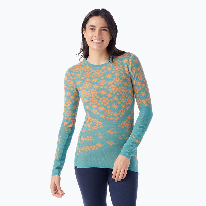 Dámská termoakční mikina Smartwool Intraknit Thermal Merino Base Layer Pattern Crew cascade