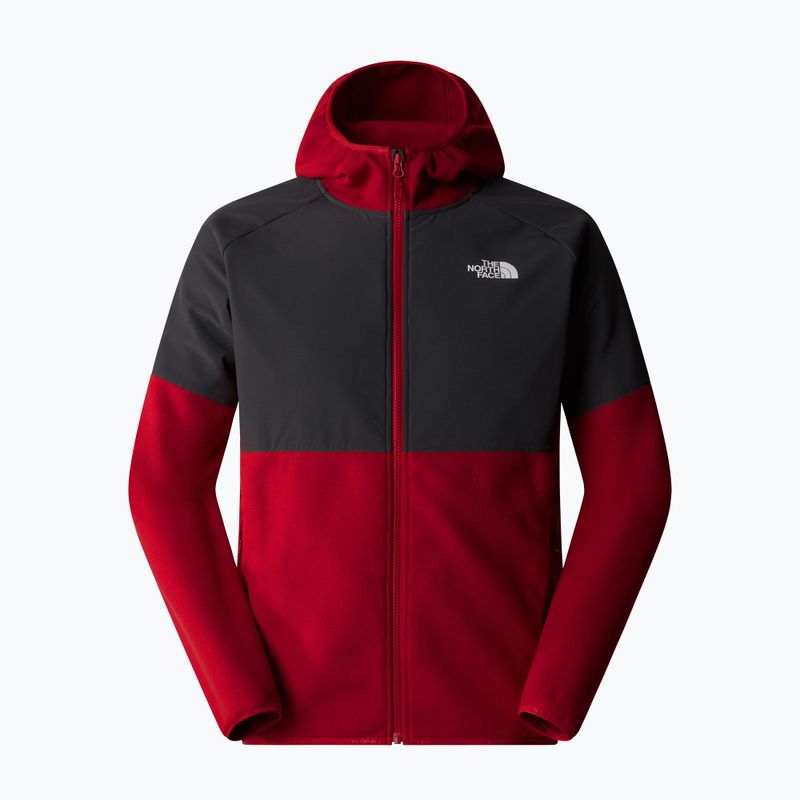 Pánská mikina The North Face Glacier Heavyweight Full Zip HD granátově červená/asfaltově šedá 5