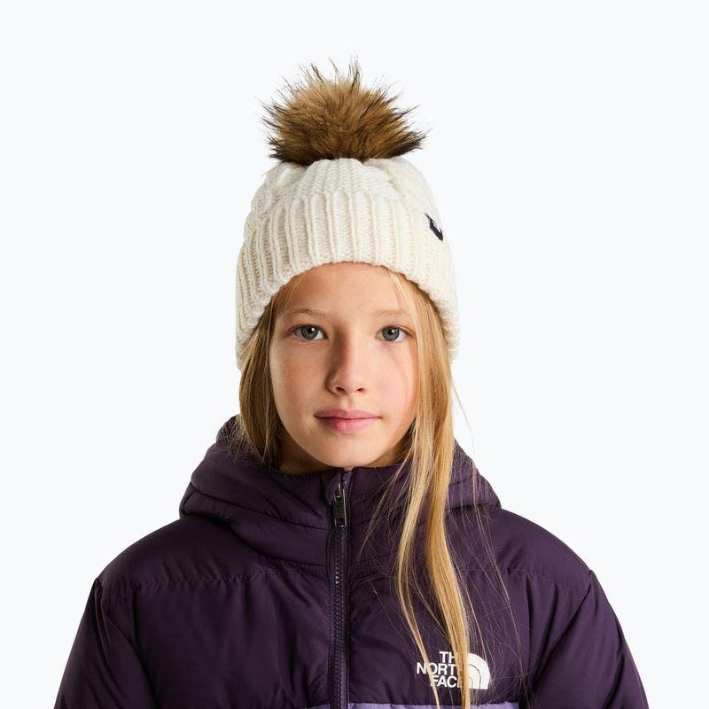 Dětská zimní čepice The North Face Oh Mega Fur Pom Beanie white Dune 3