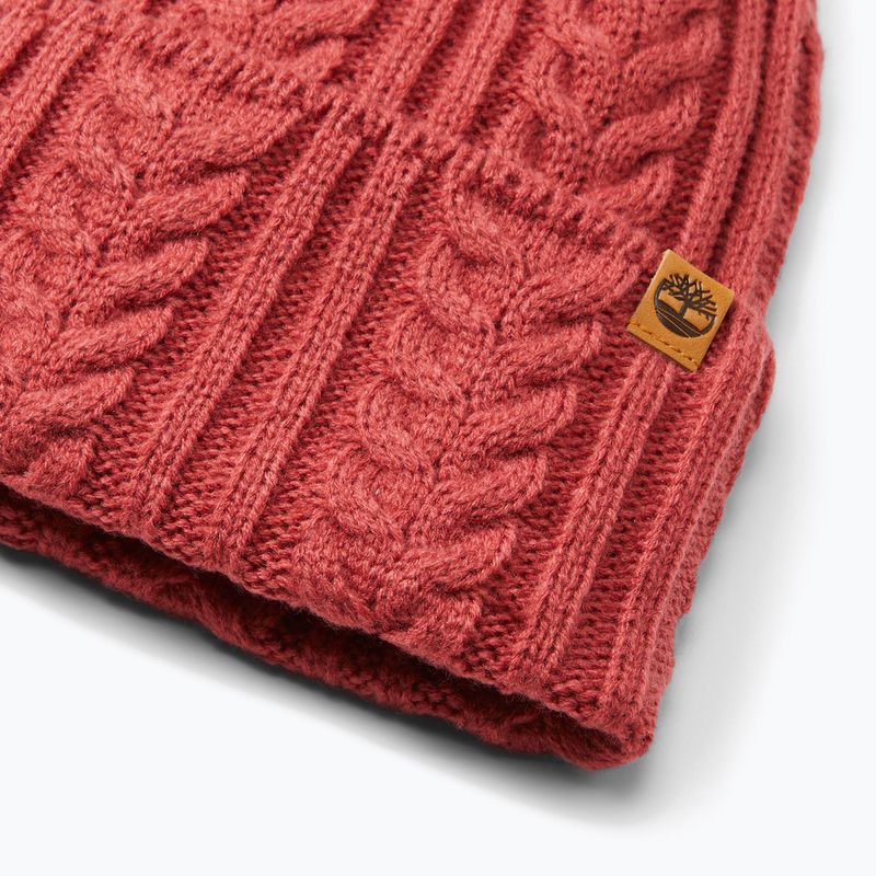 Dámská zimní čepice Timberland Cable Beanie garnet rose 2