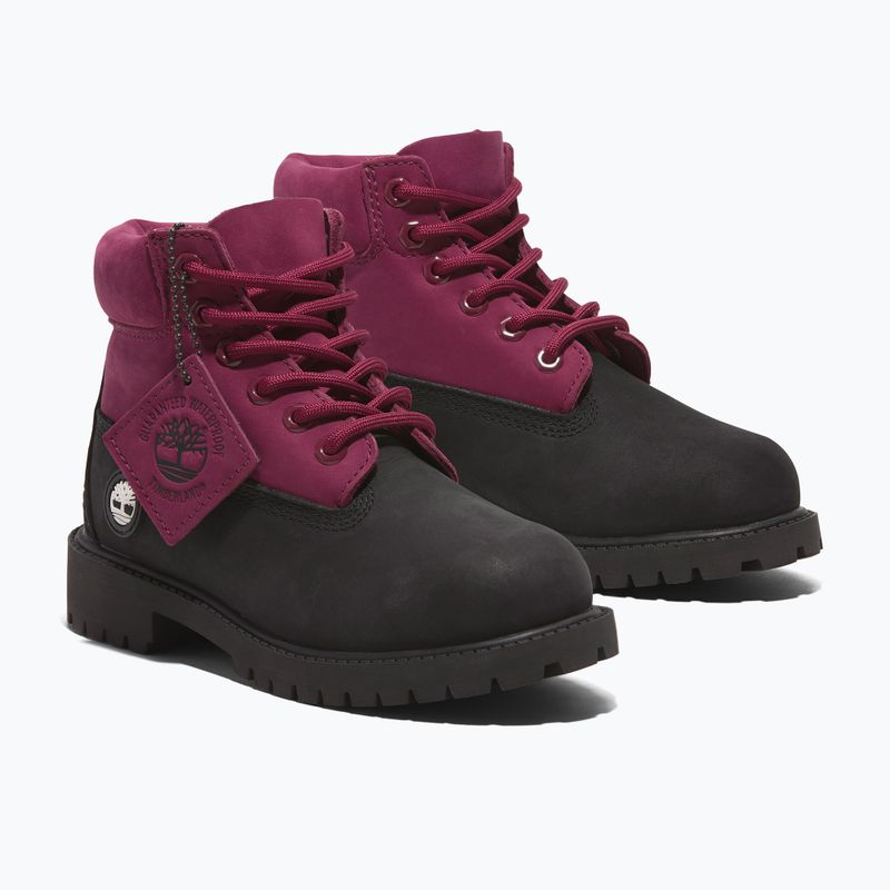 Dětské boty Timberland Premium 6 In Lace black nubuck/dark pink 8
