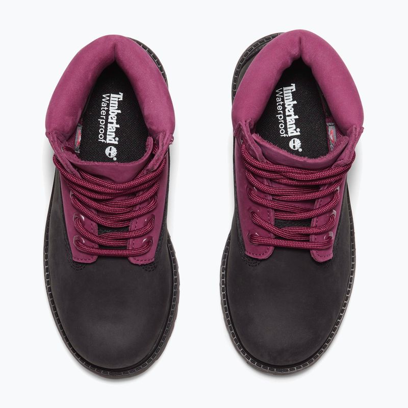 Dětské boty Timberland Premium 6 In Lace black nubuck/dark pink 14