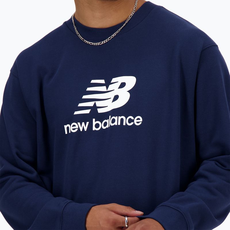 Pánská mikina New Balance Stacked Logo French Terry Crew nb navy 4