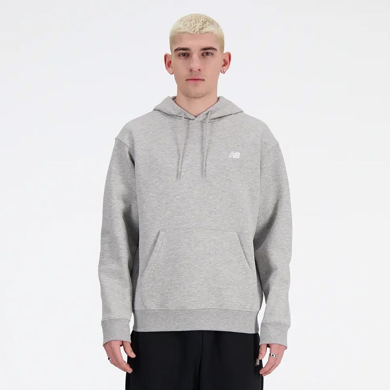 Pánská mikina New Balance Small Logo French Terry Hoodie athletic grey