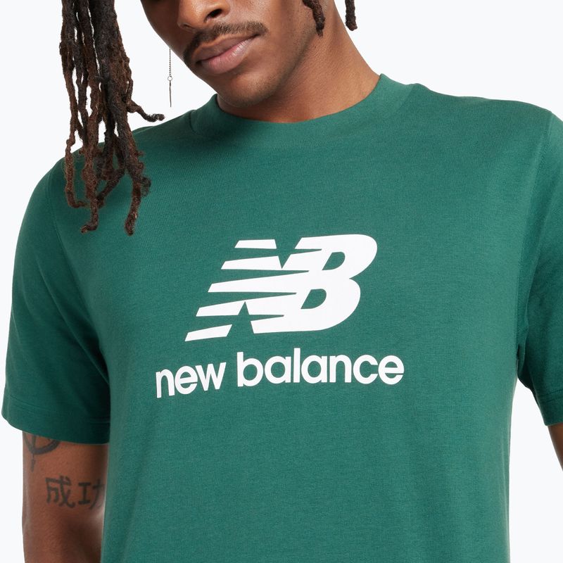 Pánské tričko New Balance Stacked Logo night watch green 4
