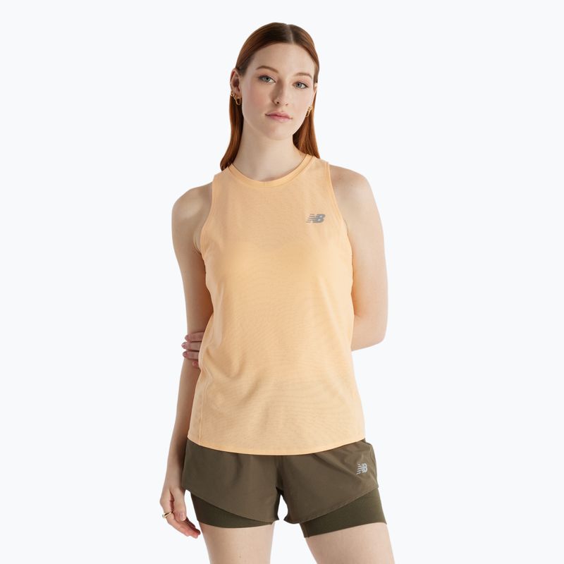 Dámské běžecké tílko New Balance Jacquard Slim Tank peach blossom