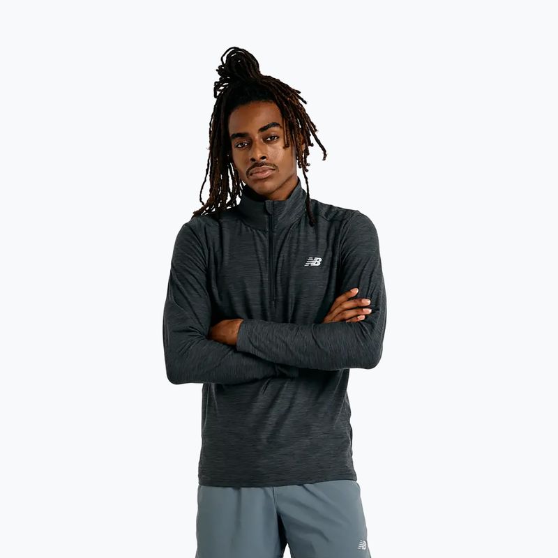 Pánská běžecká mikina New Balance Space Dye 1/4 Zip black