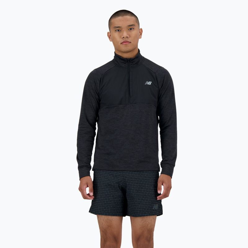 Pánské běžecké tričko Longsleeve  New Balance Athletics Heat Grid 1/2 Zip black