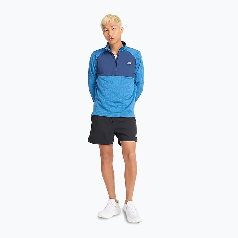 Pánské běžecké tričko Longsleeve  New Balance Athletics Heat Grid 1/2 Zip heron blue 2