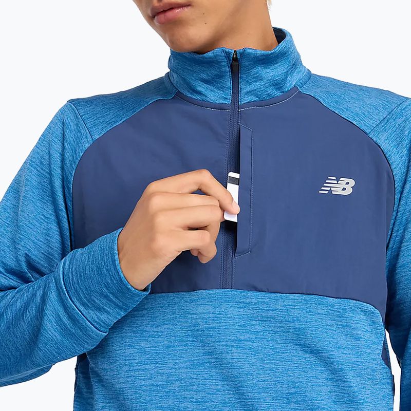 Pánské běžecké tričko Longsleeve  New Balance Athletics Heat Grid 1/2 Zip heron blue 5