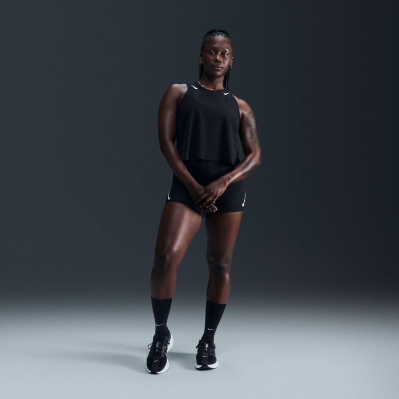Dámské běžecké tílko Nike AeroSwift Dri-Fit ADV Cropped Tank Top black/white 8