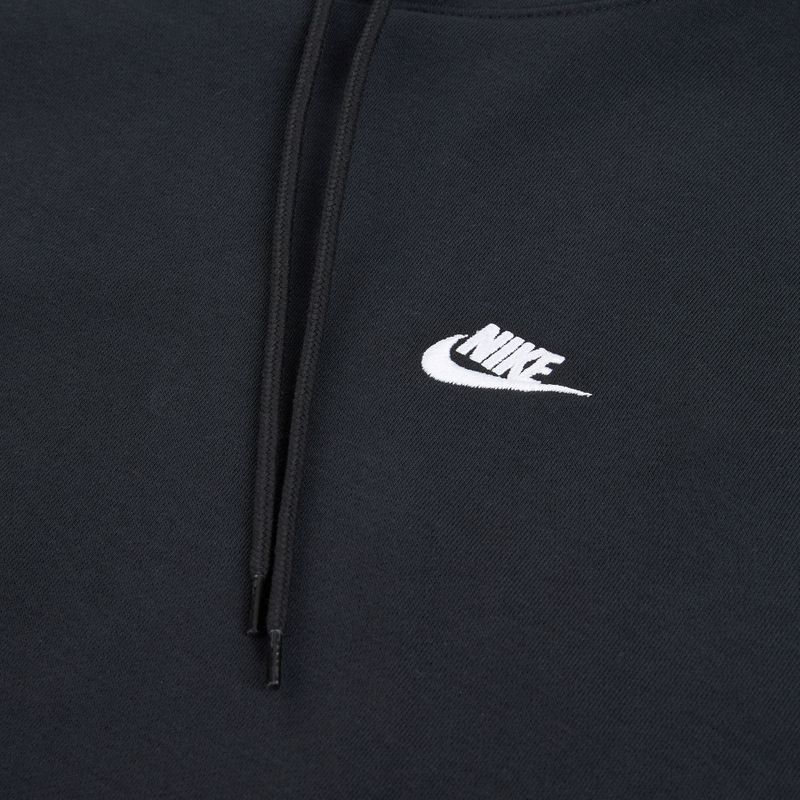 Pánská mikina Nike Club French Terry Pullover Hoodie black/black/white 10