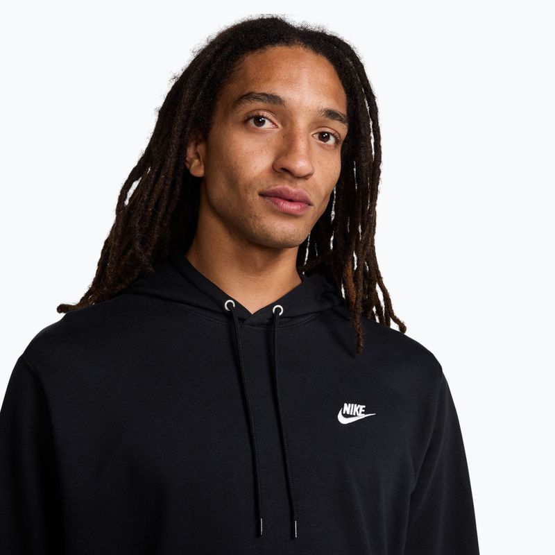 Pánská mikina Nike Club French Terry Pullover Hoodie black/black/white 4