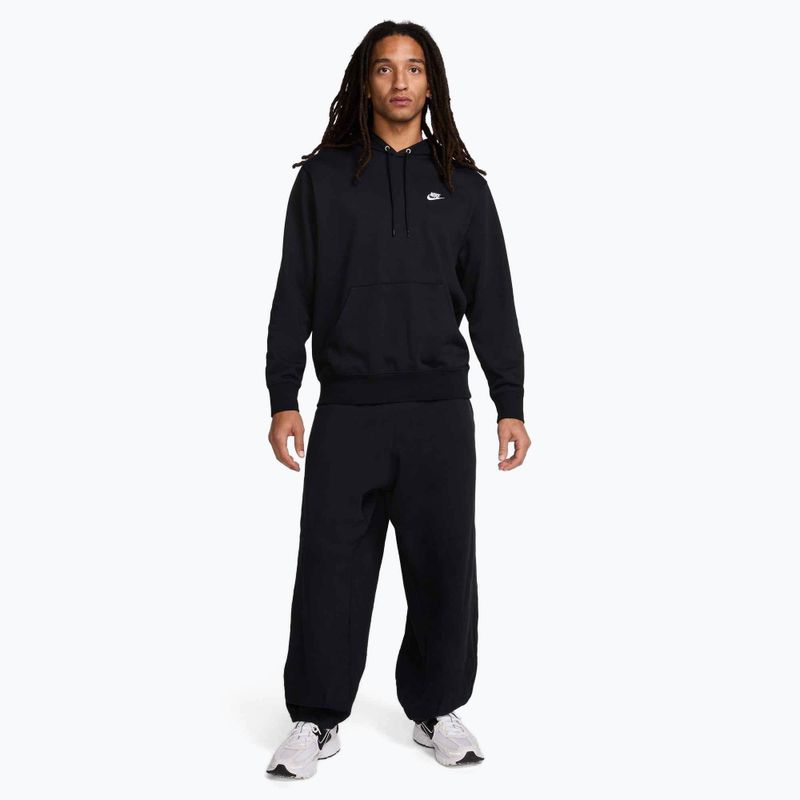 Pánská mikina Nike Club French Terry Pullover Hoodie black/black/white 2