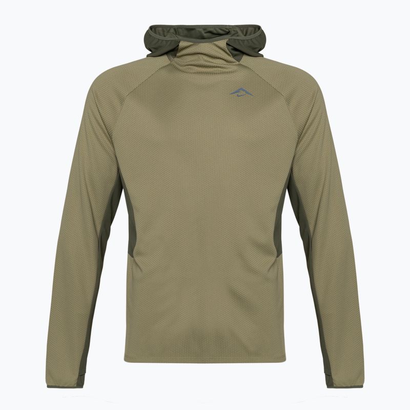 Pánská mikina Nike Trail Dri-Fit UV LS s kapucí neutral olive/medium olive/lilac bloom running longsleeve