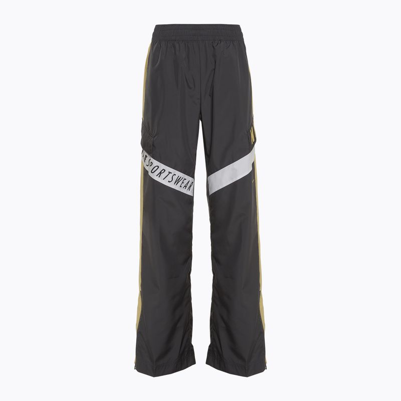 Dámské kalhoty Nike Sportswear Woven High-Waisted dark smoke grey/saturn gold/white