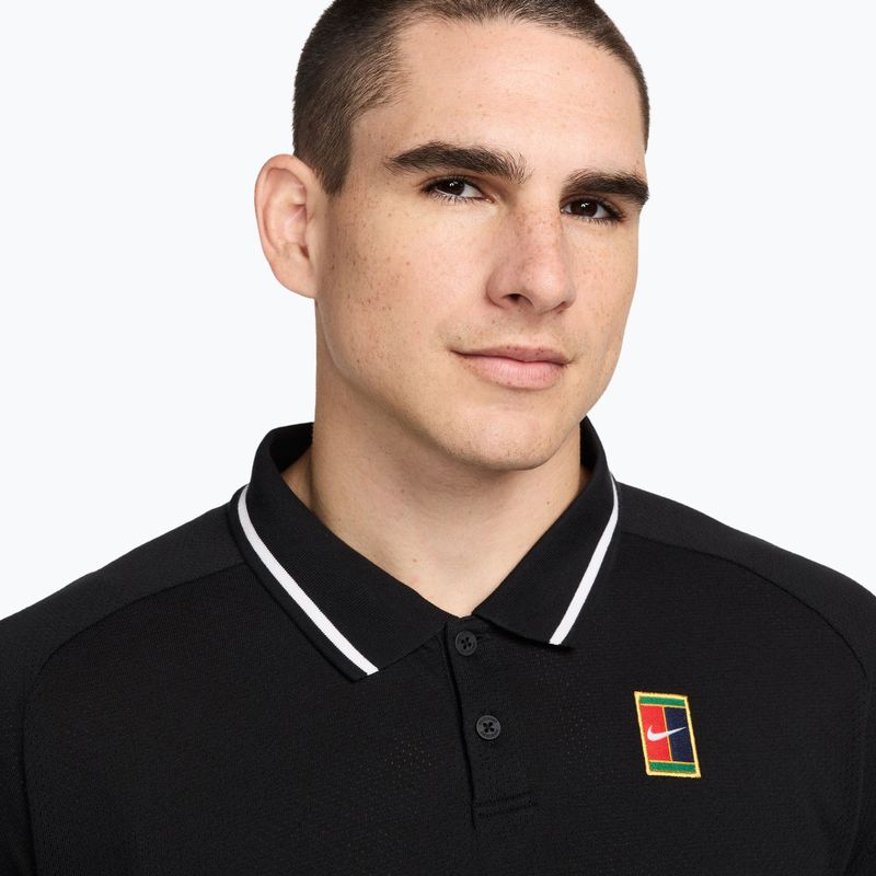 Pánské tenisové tričko Nike Court Heritage Polo black/white 4