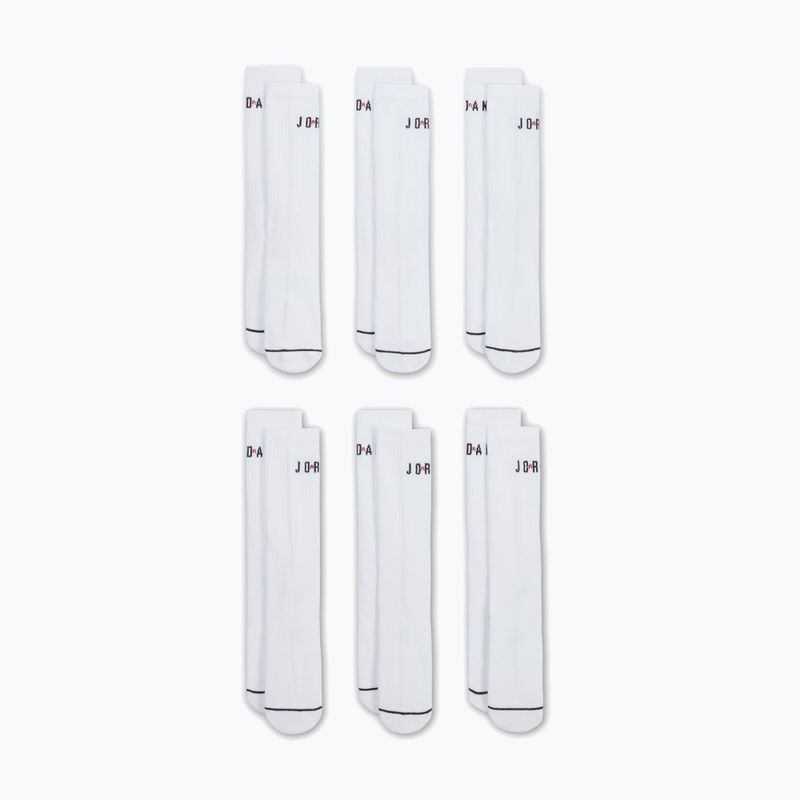 Ponožky Jordan Everyday Crew 6 pairs white/gym red/black 6