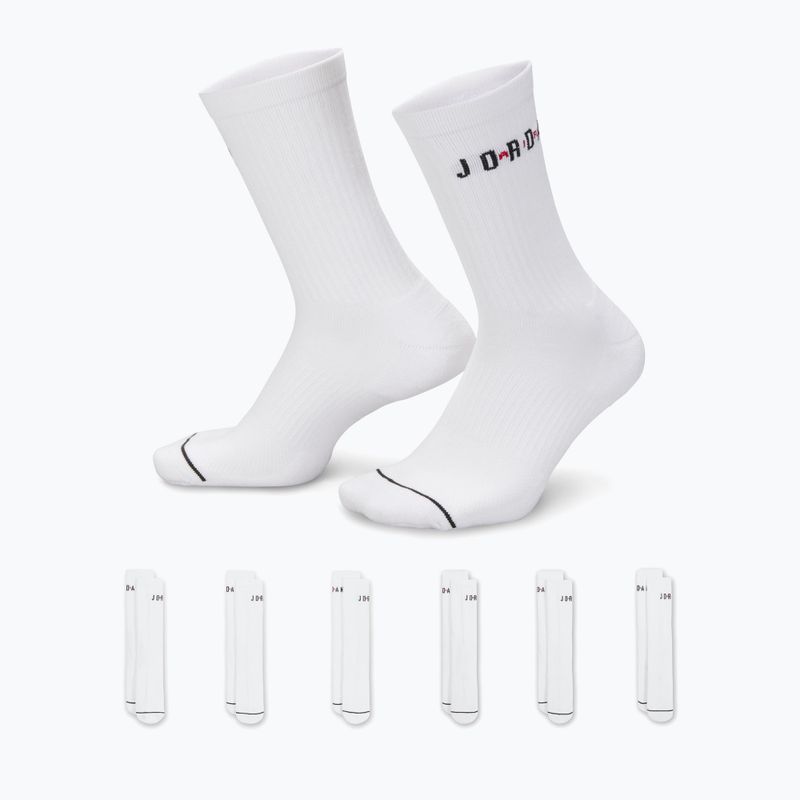 Ponožky Nike Jordan Everyday Crew 6 párů white/gym red/black 3