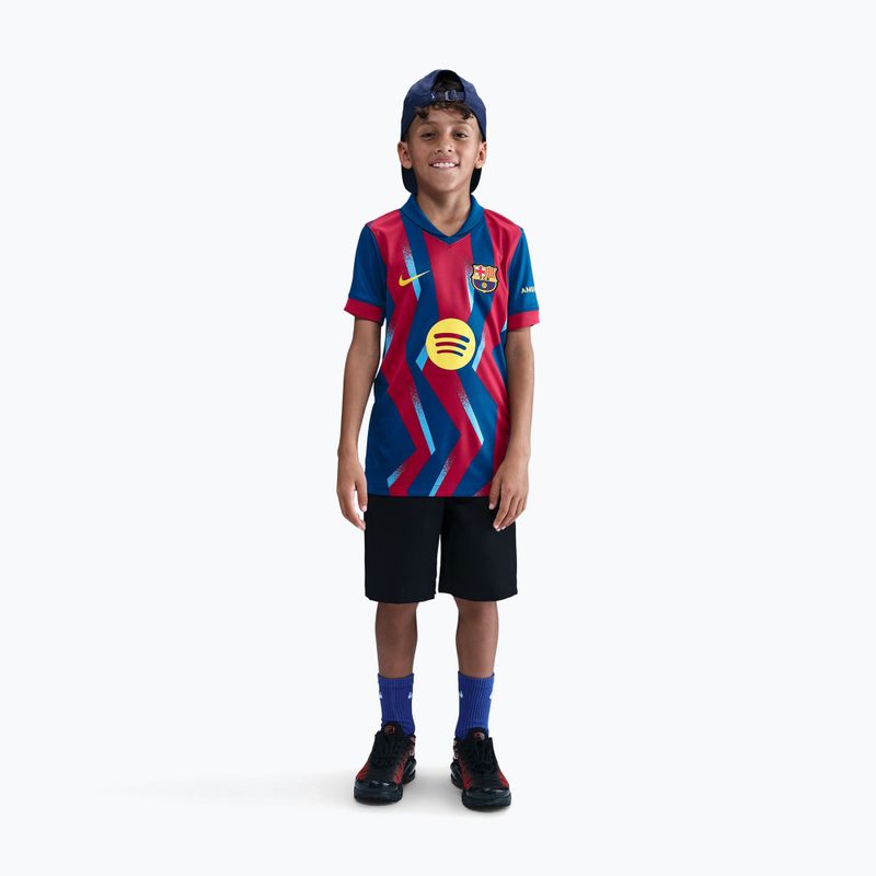 Dětský fotbalový dres Nike FC Barcelona 2025/26 Stadium Fourth gym blue/gym blue/salsa red/opti yellow 2