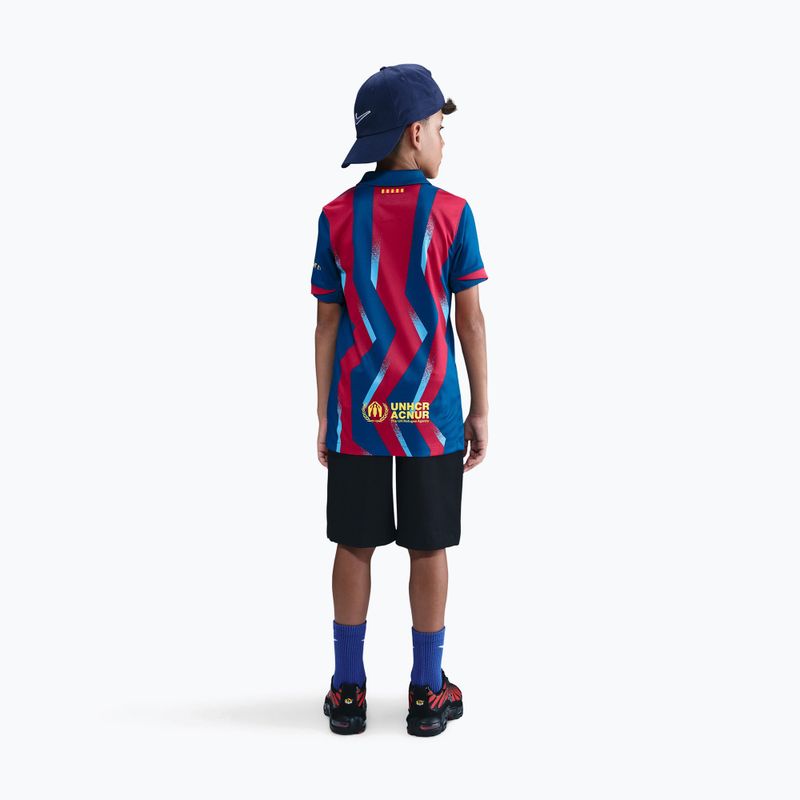 Dětský fotbalový dres Nike FC Barcelona 2025/26 Stadium Fourth gym blue/gym blue/salsa red/opti yellow 3