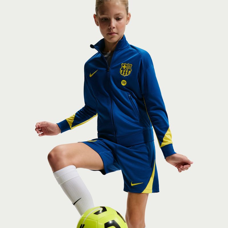 Dětské fotbalové šortky Nike FC Barcelona Strike SE Jr gym blue/opti yellow/opti yellow 8