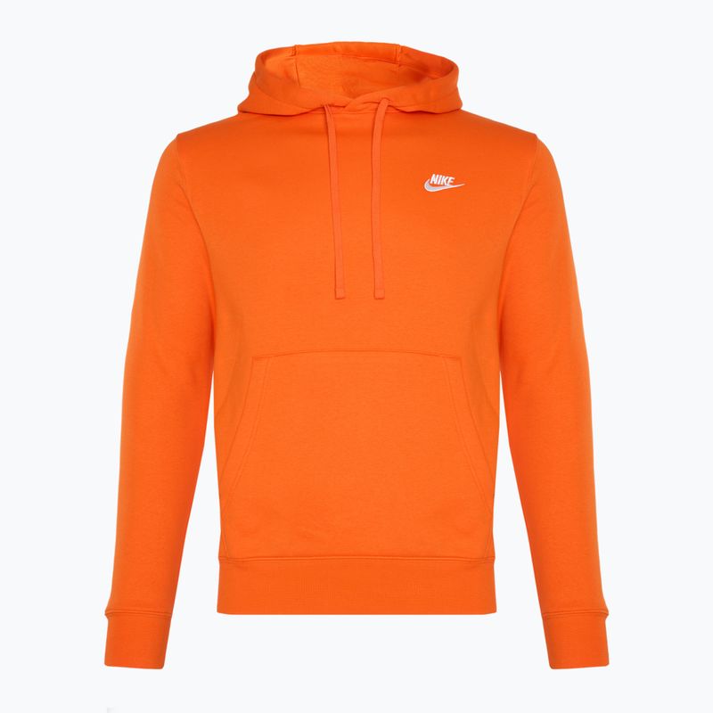 Pánská mikina Nike Sportswear Club Fleece Hoodie safety orange/ safety orange/ white