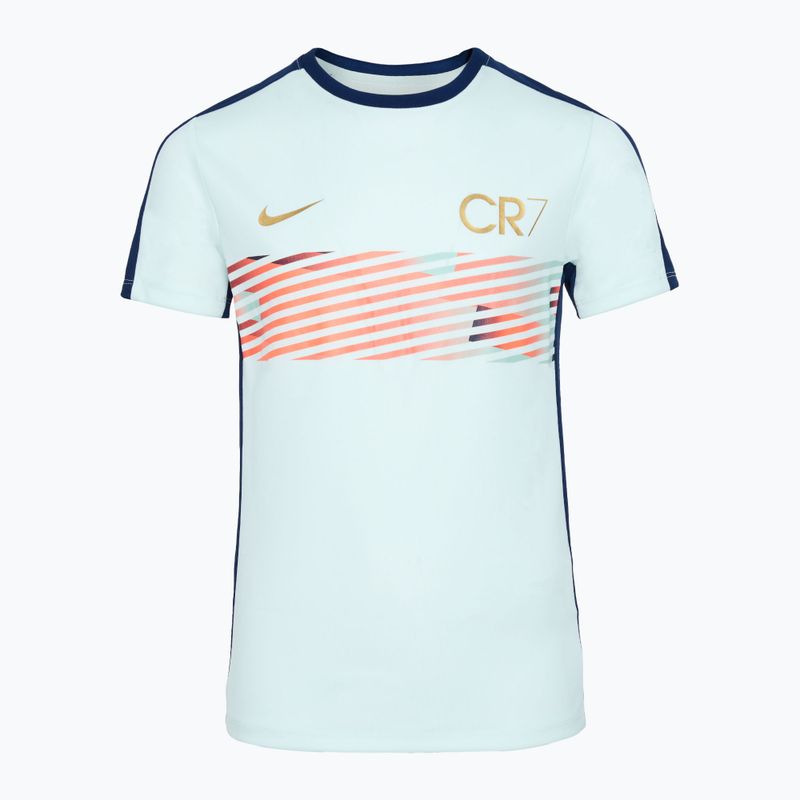 Dětský fotbalový dres Nike CR7 Academy Dri-FIT sotva zelený/modrý prázdný/kovově zlatý