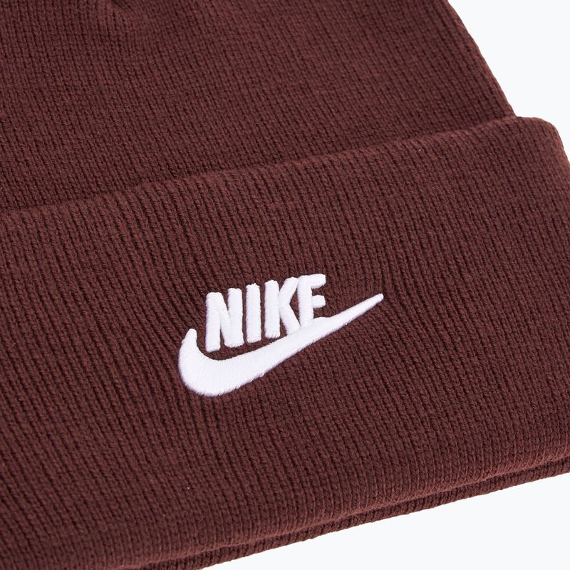 Dětská zimní čepice Nike Peak burgundy crush/white 3