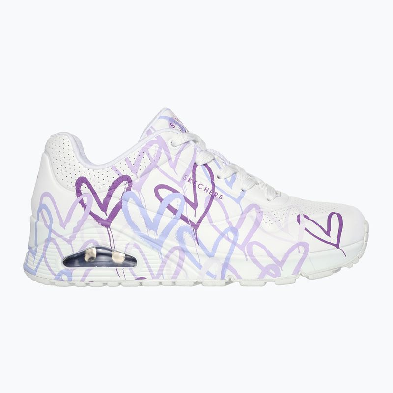 Dámské boty SKECHERS JGoldcrown Uno Spread The Love white/light purple 2