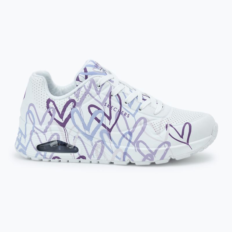 Dámské boty SKECHERS JGoldcrown Uno Spread The Love white/light purple 2