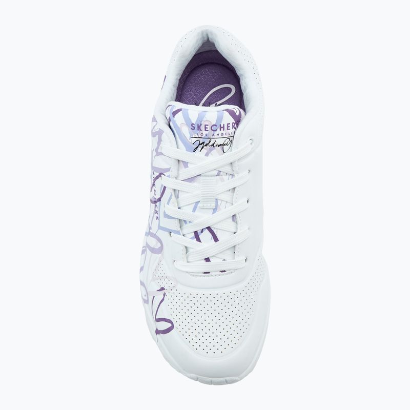 Dámské boty SKECHERS JGoldcrown Uno Spread The Love white/light purple 5