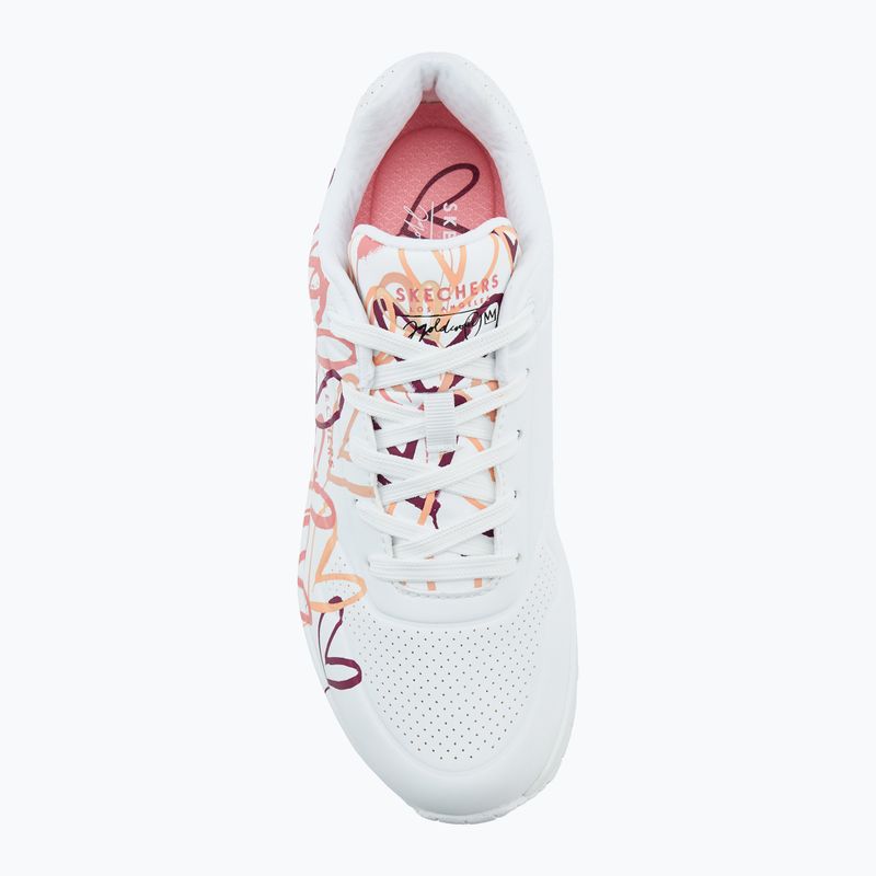 Dámské boty SKECHERS JGoldcrown Uno Spread The Love white/coral 5