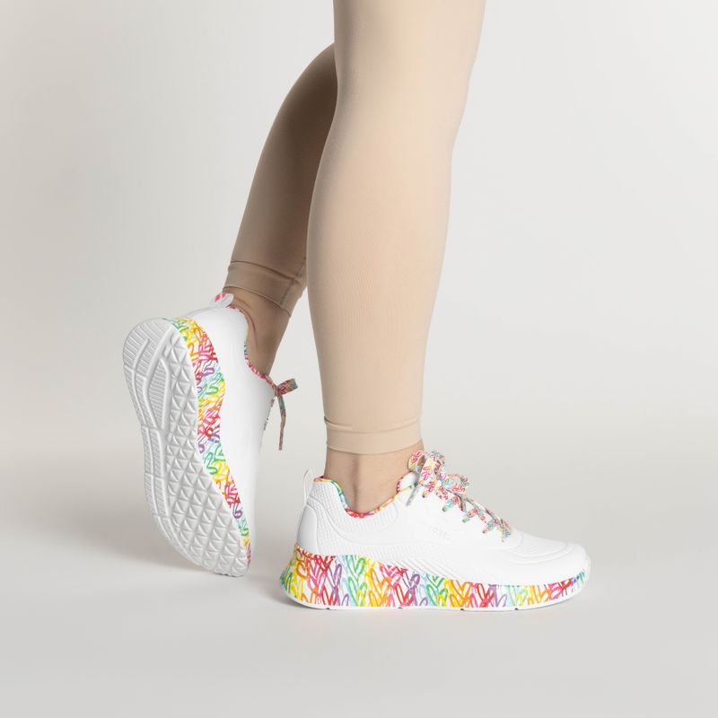 Dámské boty  SKECHERS Uno Lite Exuberant Hearts white/multi 2