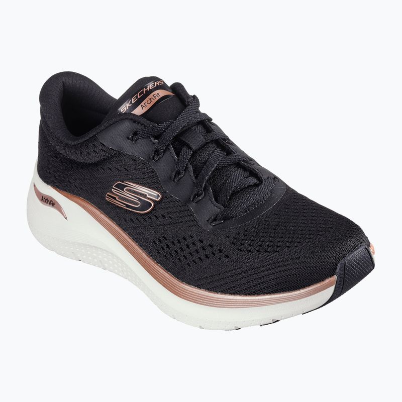 Dámské boty SKECHERS Arch Fit 2.0 Glow The Distance black/rose gold